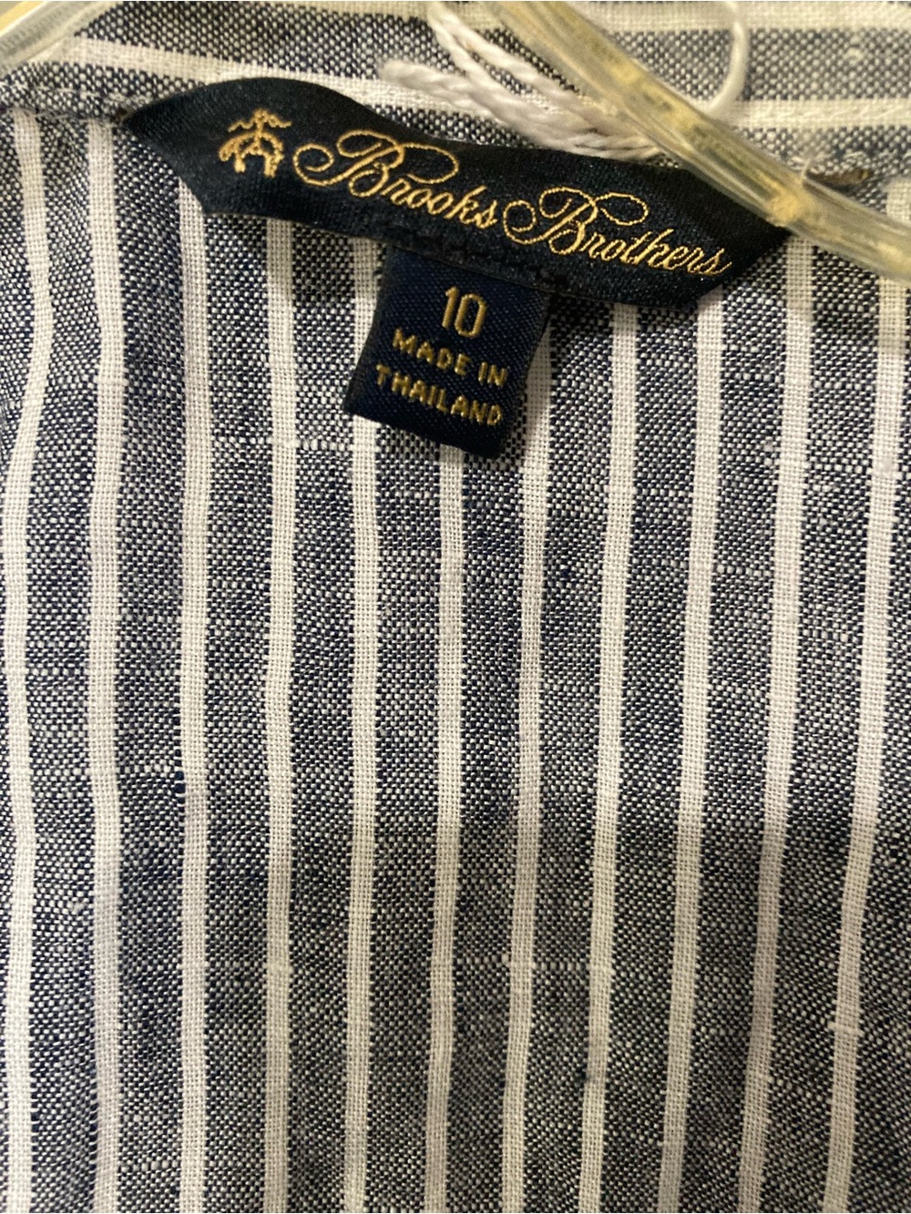Brooks Brothers Sleeveless Collared Blue & White Striped Maxi Dress - Picture 2 of 2
